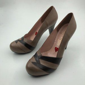 Handmade Brown Leather High Heels - 8 Inch - Elegant & Unique
